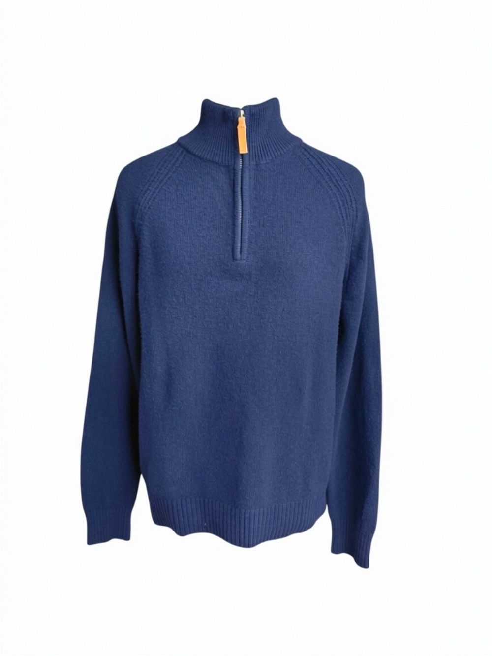 Banana Republic Navy Half-Zip Sweater with Tan Pull